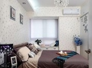 歐式藍色時尚70平米小戶型臥室背景墻裝修效果圖