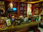 質(zhì)樸雅致中式風格90平米復(fù)式書房背景墻裝修效果圖