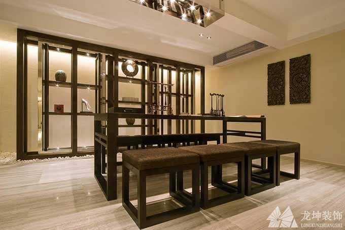 文雅藝術中式風格300平米別墅書房吊頂裝修效果圖
